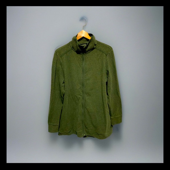 Avia Jackets & Coats Avia Women Olive Green Long Sleeve High Collar